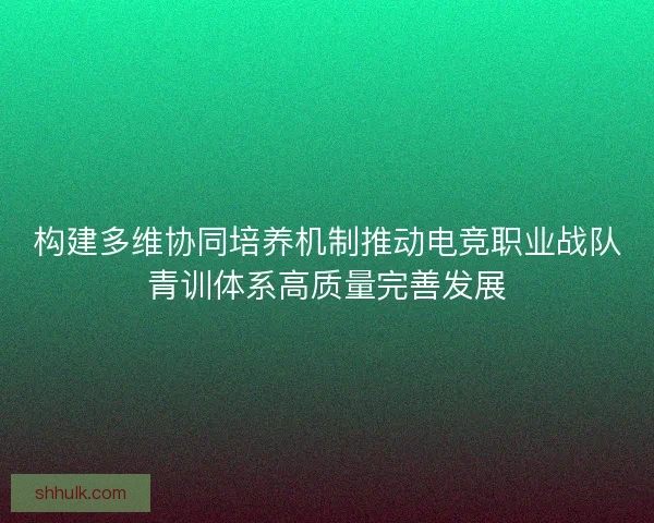 构建多维协同培养机制推动电竞职业战队青训体系高质量完善发展