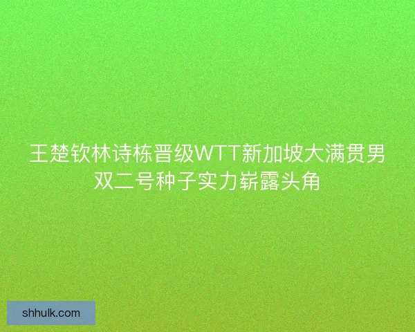 王楚钦林诗栋晋级WTT新加坡大满贯男双二号种子实力崭露头角